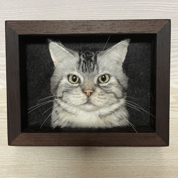 3d felt wool pet portrait | felt wool dog & cat memorial photo frame | pet lover gifts | pet loss gift | 6 inches