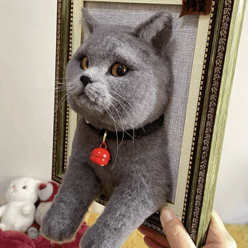 custom 3d wool needle felted dog portrait 10 inches