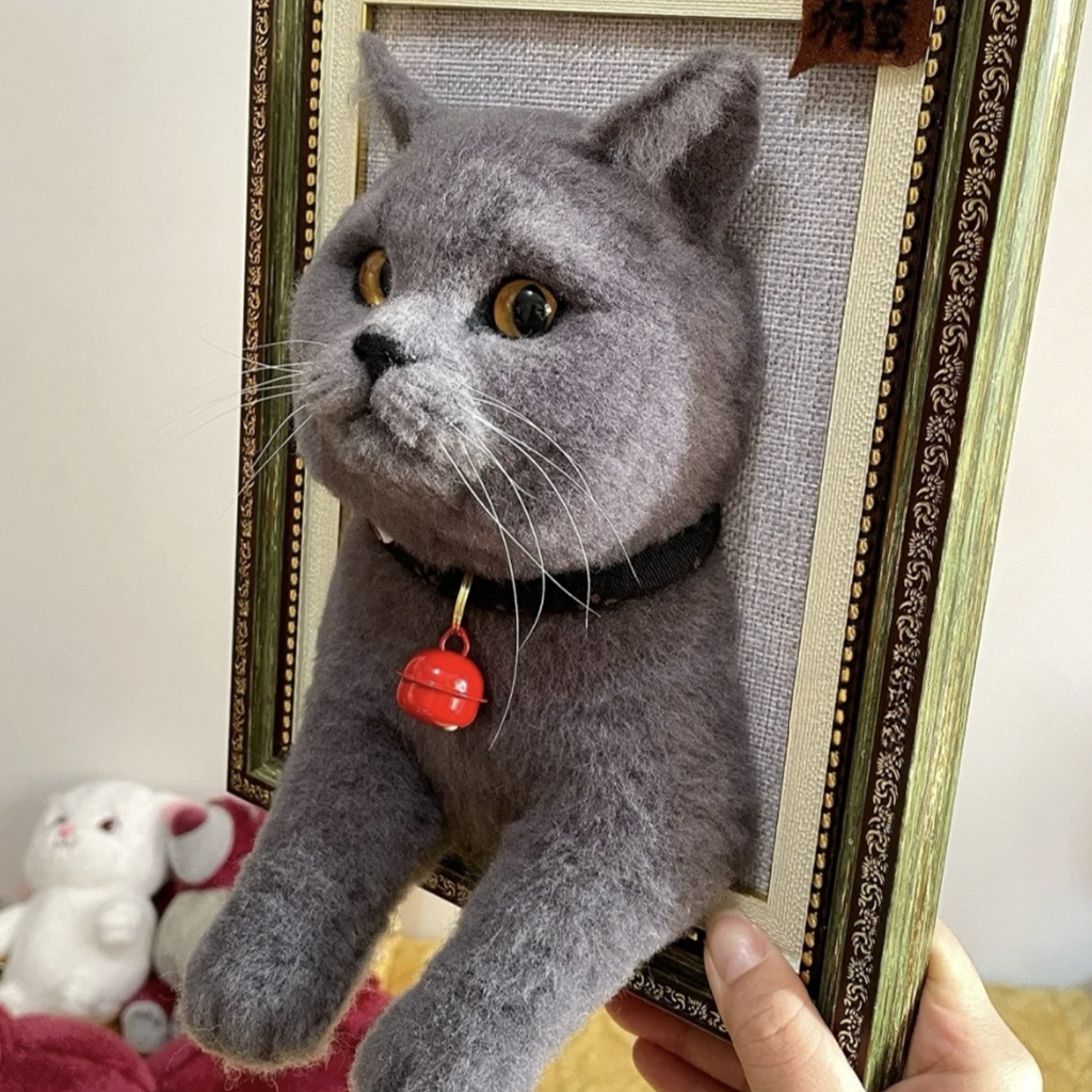 custom 3d wool needle felted dog portrait 10 inches