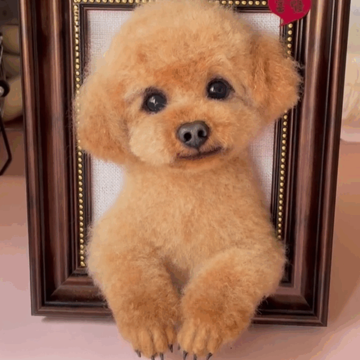 custom 3d wool needle felted dog portrait 10 inches