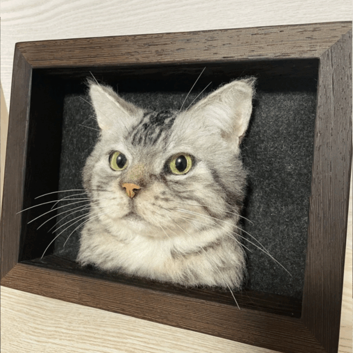 3d felt wool pet portrait | felt wool dog & cat memorial photo frame | pet lover gifts | pet loss gift | 6 inches