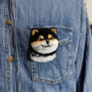 custom 3d wool needle felted pet portrait brooch
