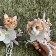 custom 3d wool needle felted pet portrait brooch