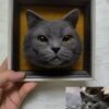 custom 3d wool needle felted cat portrait 6 inches