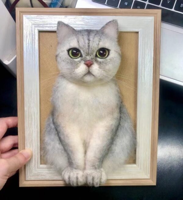custom 3d wool needle felted cat portrait 10