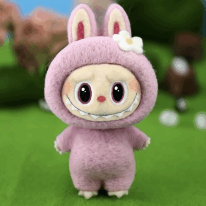 labubu wool felt handcraft kit | materials + tools + video | not a finished product