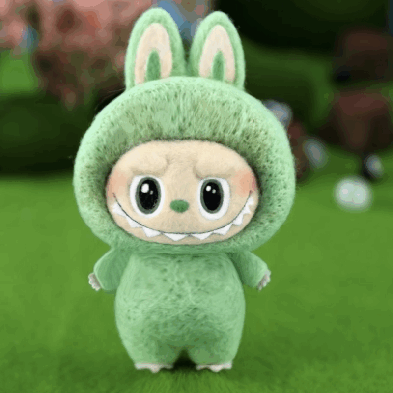 labubu wool felt handcraft kit | materials + tools + video | not a finished product